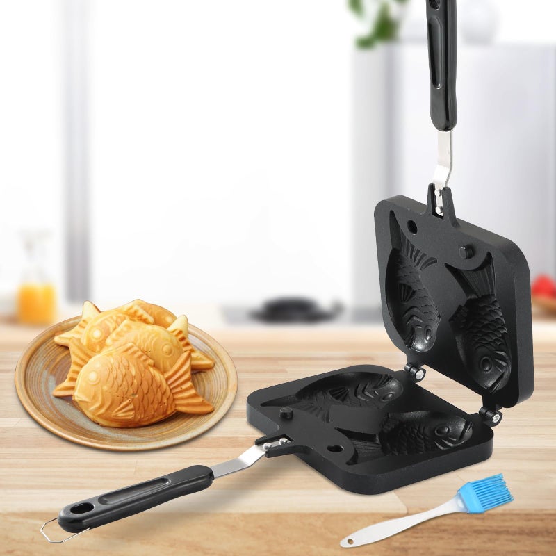 NATGAI Taiyaki Fish Shape Cake Pan Waffle Cake Maker Fish-Shaped Pancake Double Pan Mold - Image 1